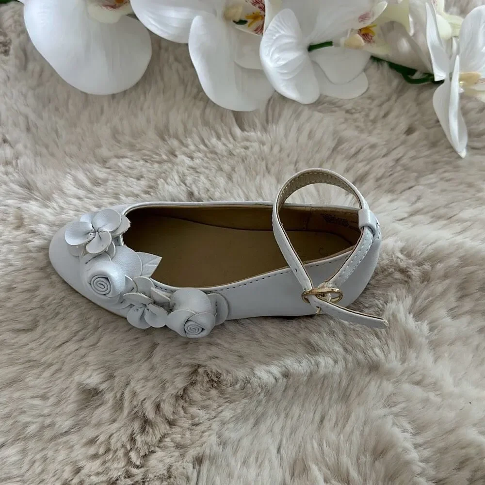 Janie & Jack Flower Ballet Flat LEFT SHOE ONLY White Size 7